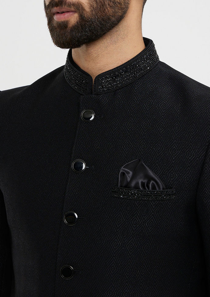 Twamev Men Dapper Black Ensemble Blazer