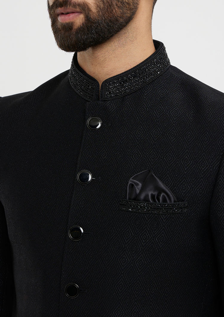 Twamev Men Dapper Black Ensemble Blazer