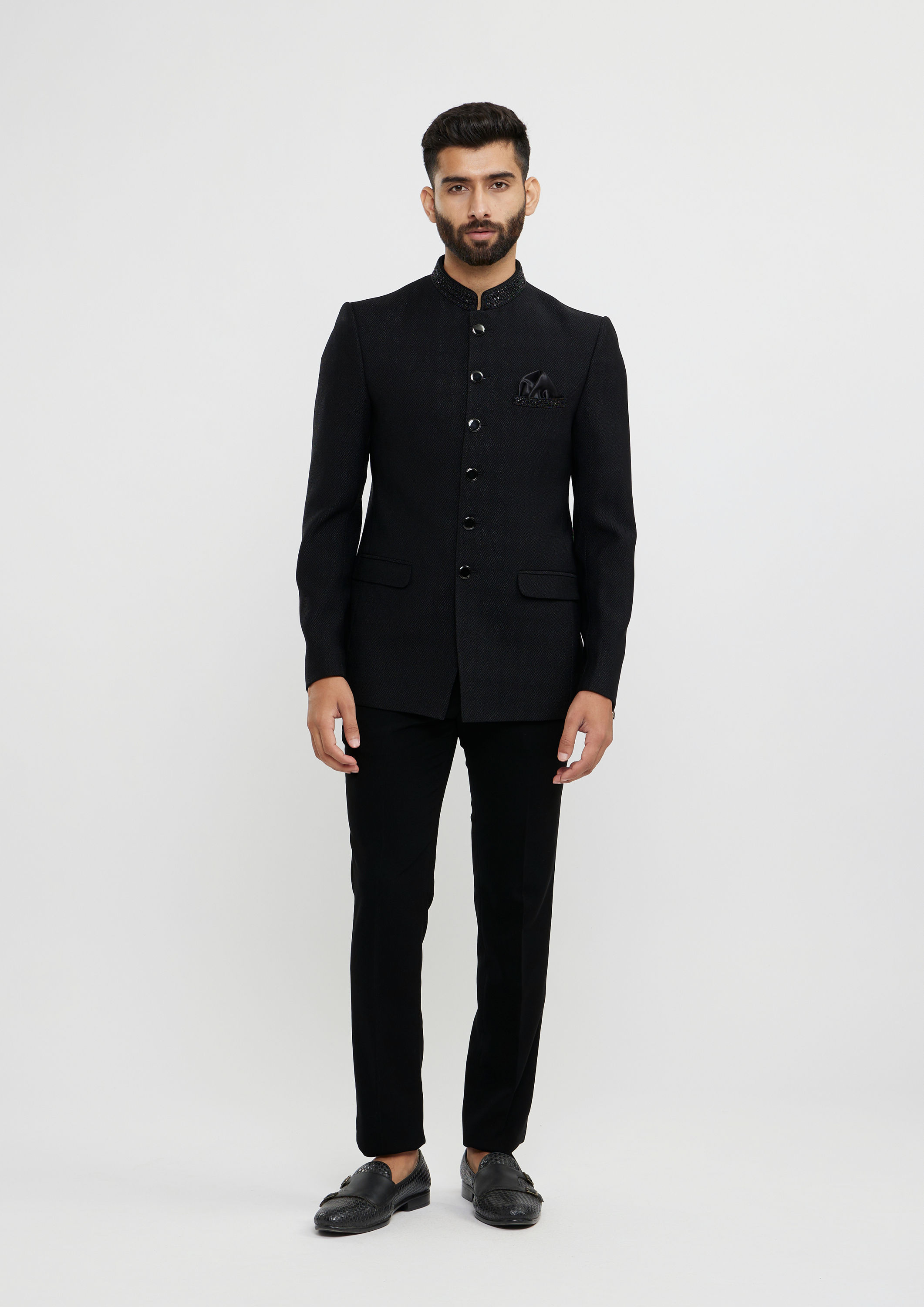 Twamev Men Dapper Black Ensemble Blazer