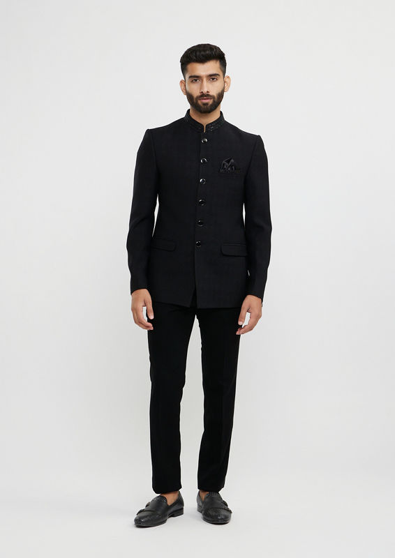 Twamev Men Dapper Black Ensemble Blazer