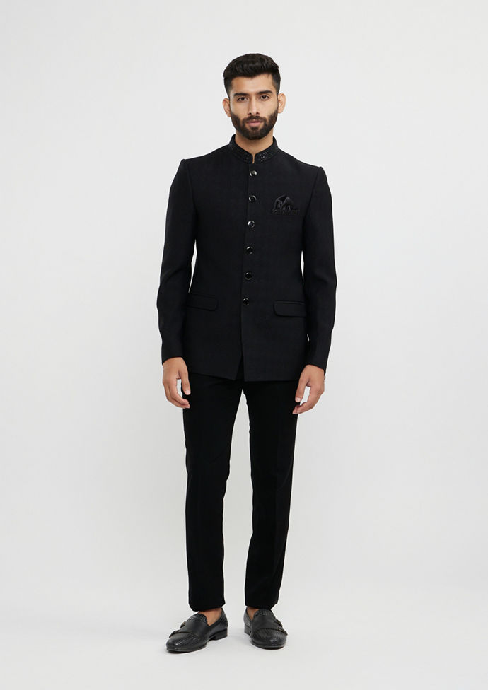 Twamev Men Dapper Black Ensemble Blazer