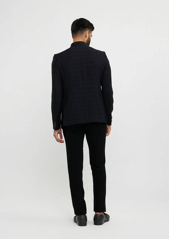 Twamev Men Dapper Black Ensemble Blazer
