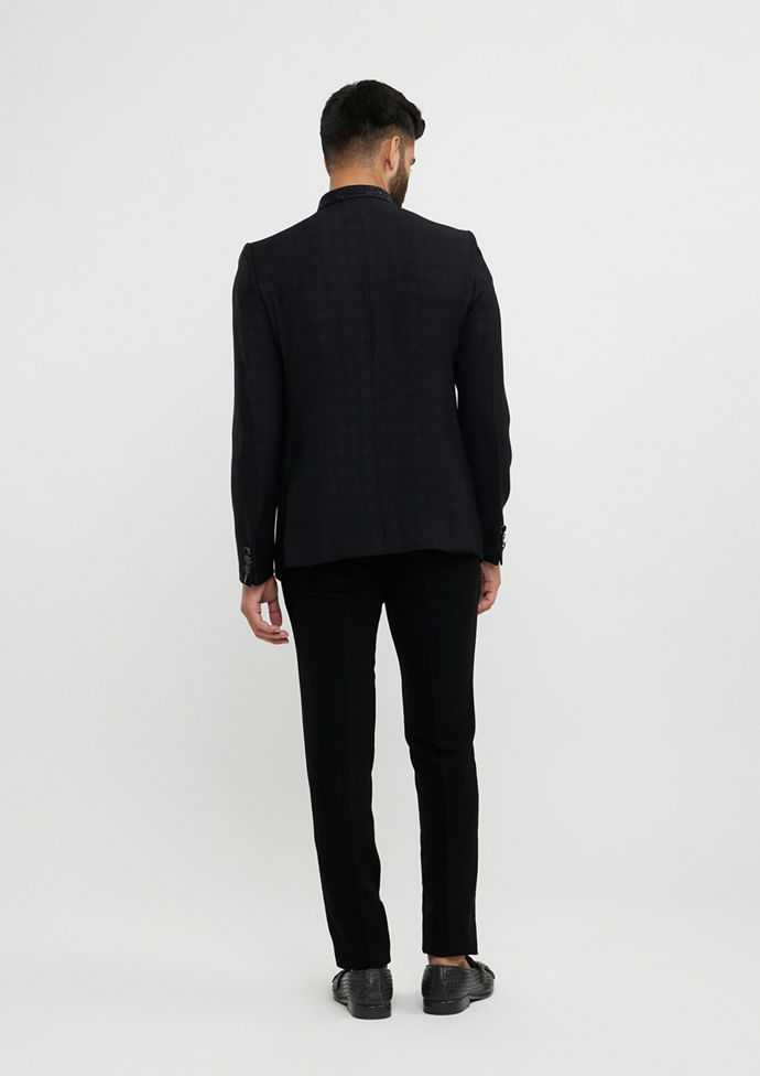Twamev Men Dapper Black Ensemble Blazer