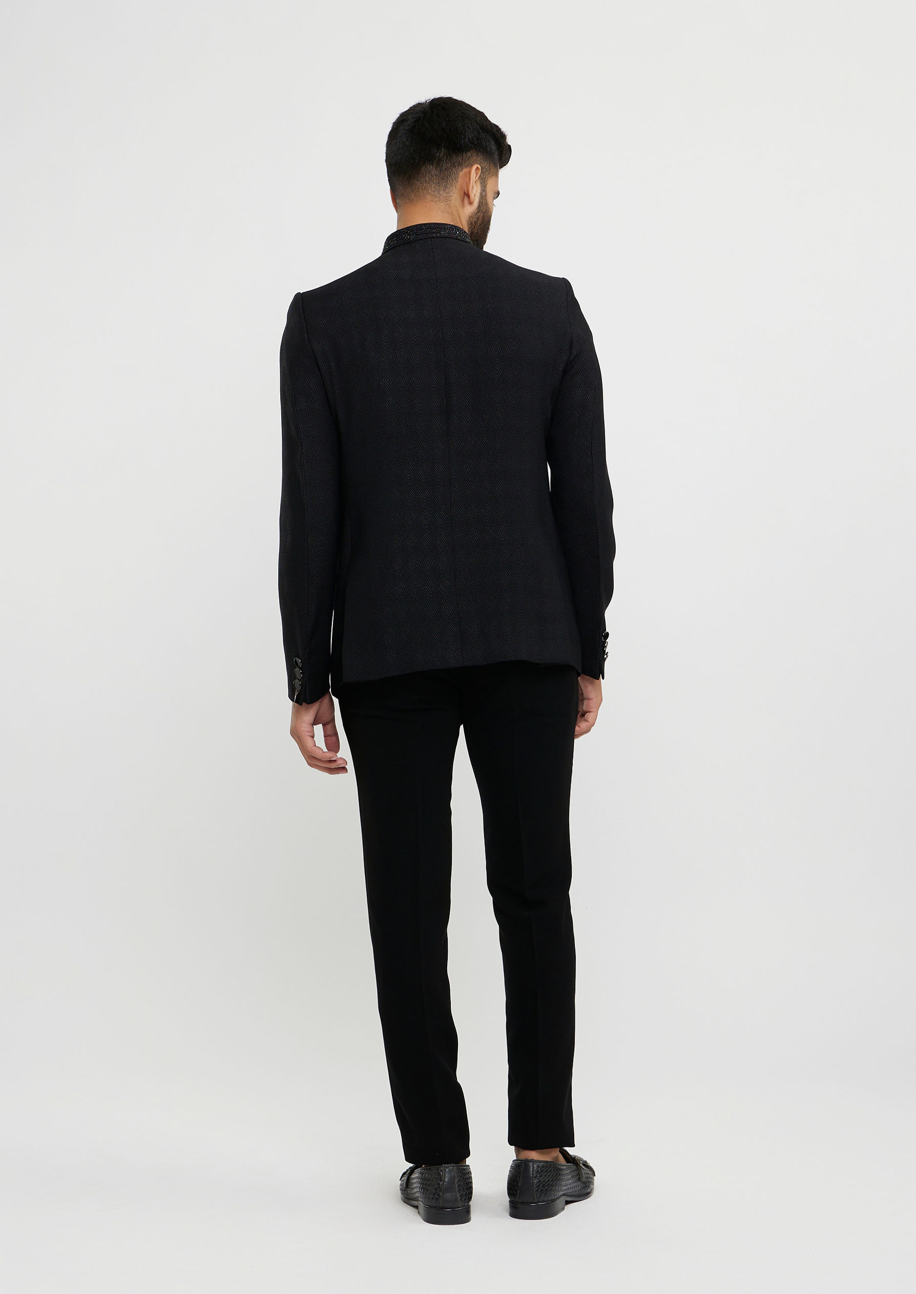 Twamev Men Dapper Black Ensemble Blazer