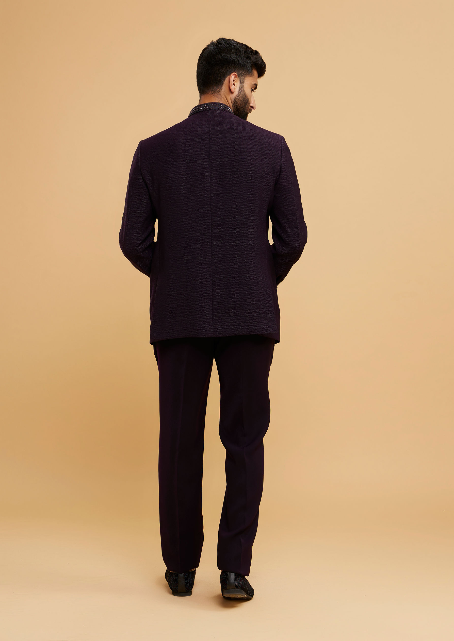 Twamev Men Regal Purple Jodhpuri Set
