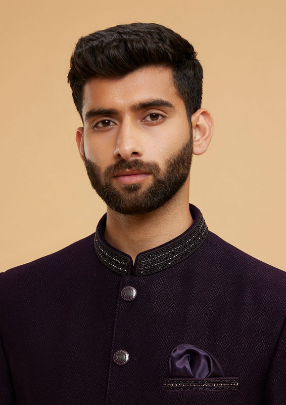 Twamev Men Regal Purple Jodhpuri Set