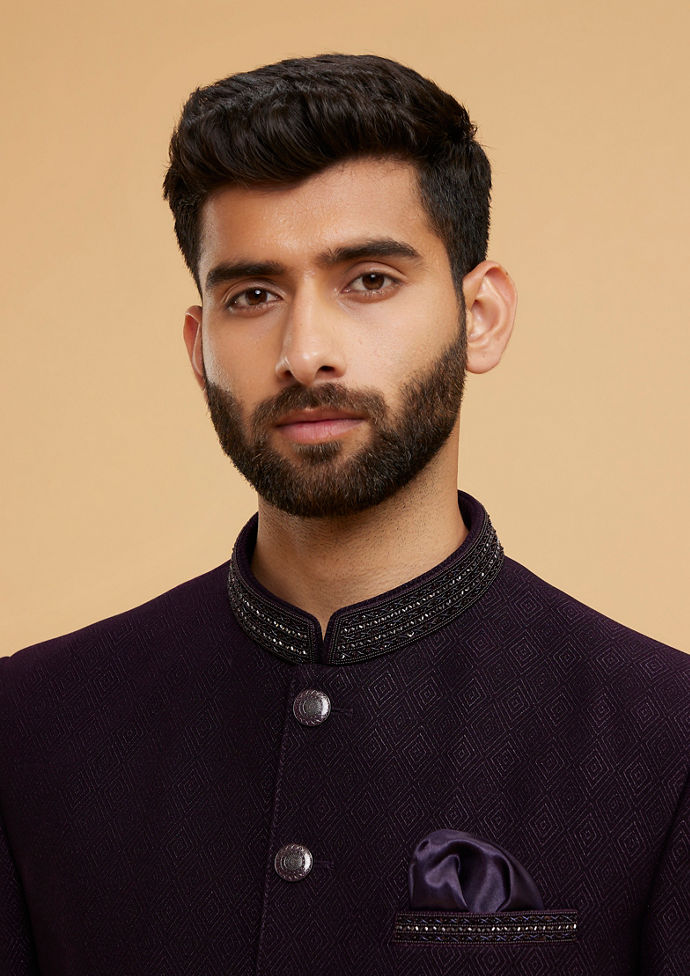 Twamev Men Regal Purple Jodhpuri Set