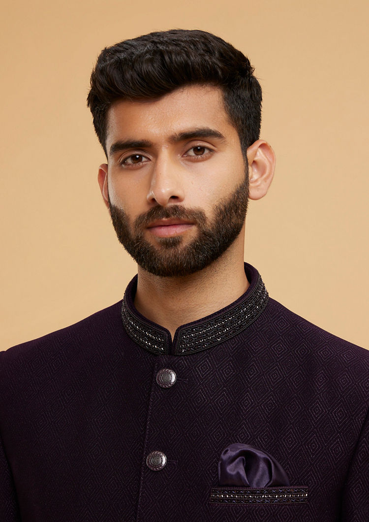 Twamev Men Regal Purple Jodhpuri Set
