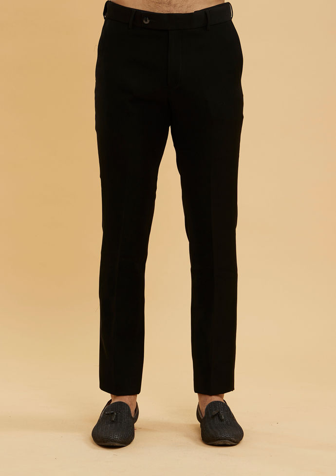 Twamev Men Midnight Blue Embellished Tuxedo Suit Set