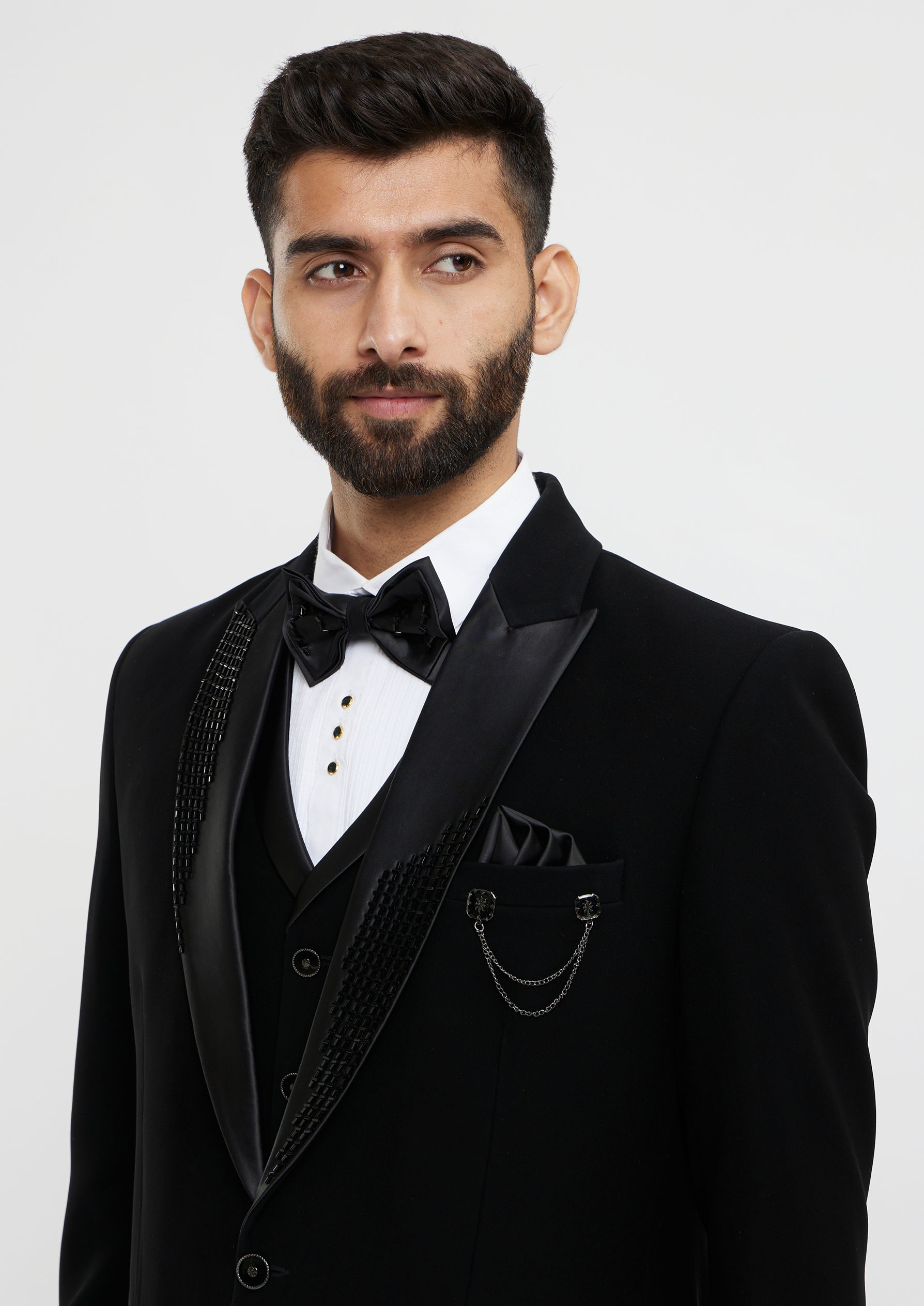 alt message - Twamev Men Black Elegance Suit Set image number 1