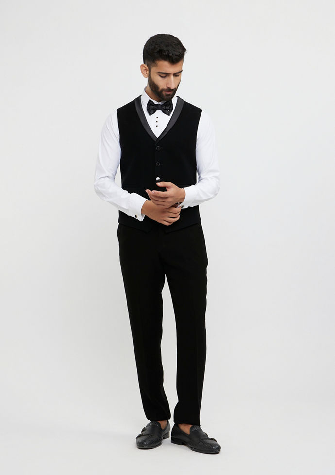 Twamev Men Black Elegance Suit Set