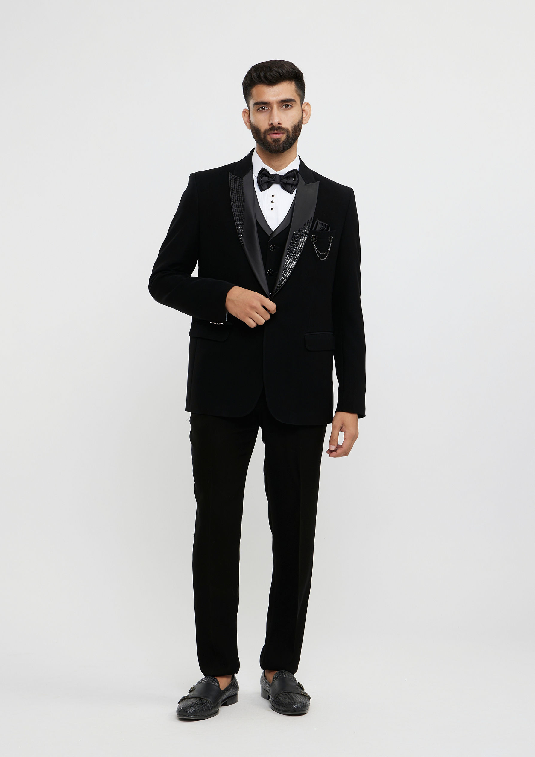 Twamev Men Black Elegance Suit Set