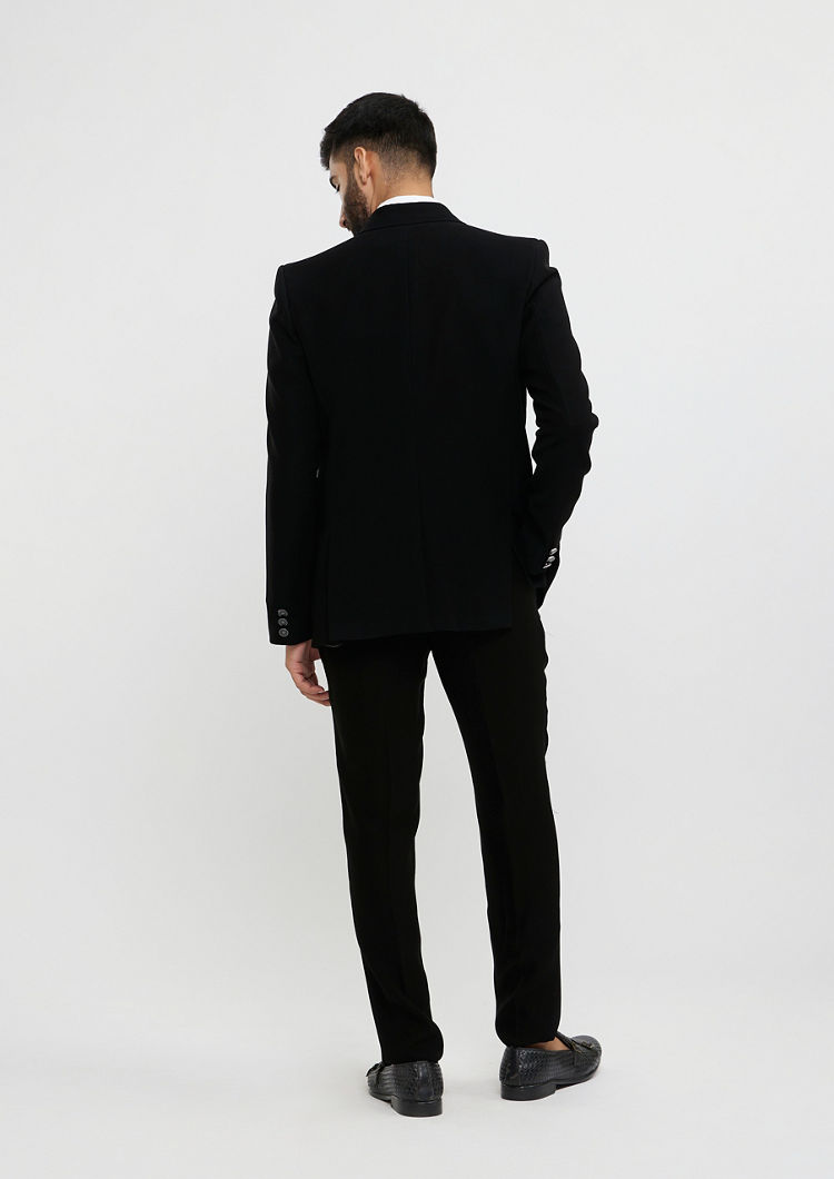 Twamev Men Black Elegance Suit Set