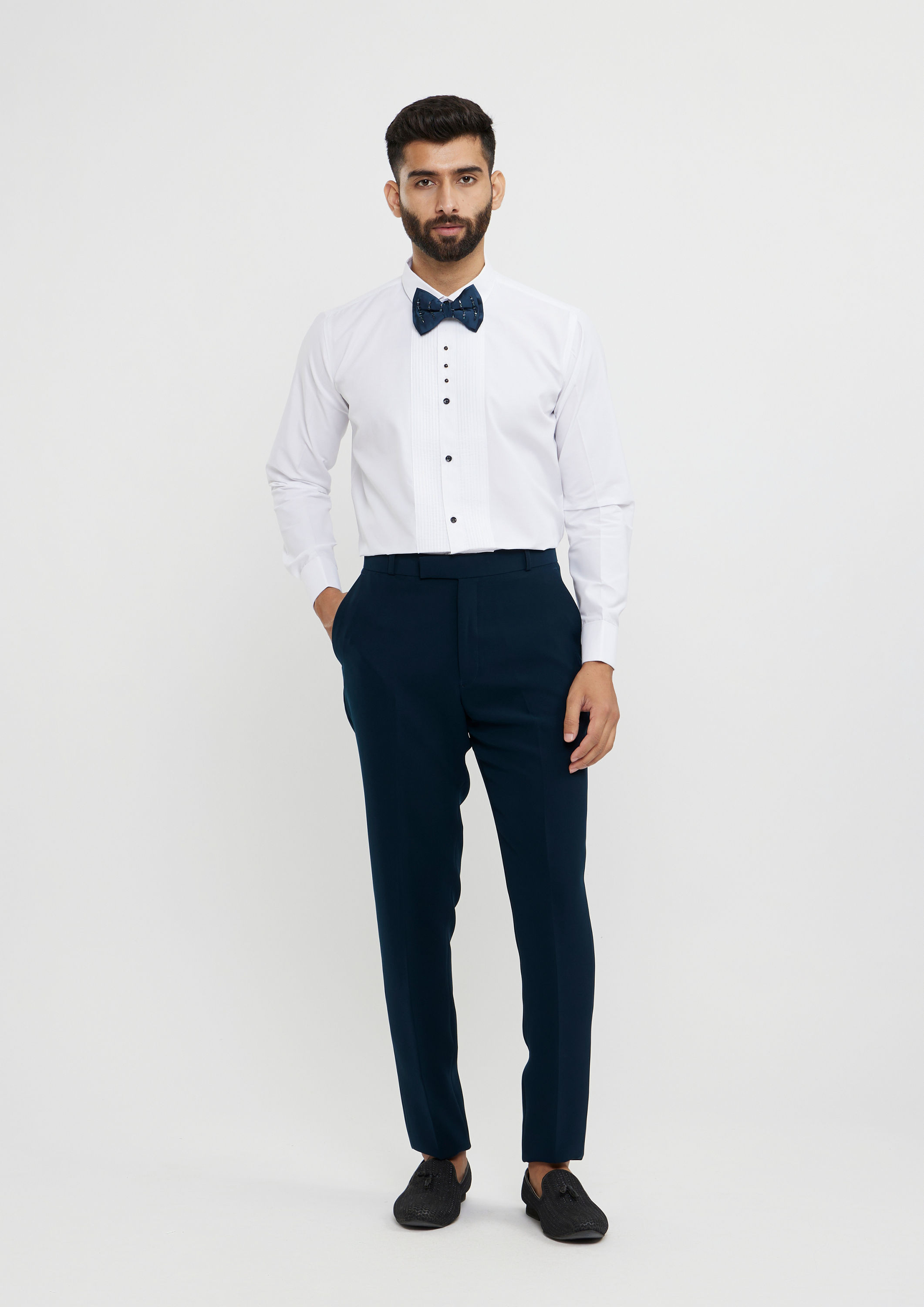 Twamev Men Teal Green Plain Classic Suit Set with Cutdana Work