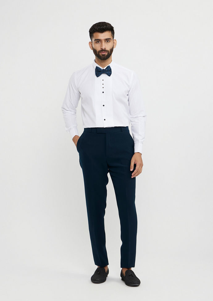 Twamev Men Teal Green Plain Classic Suit Set with Cutdana Work