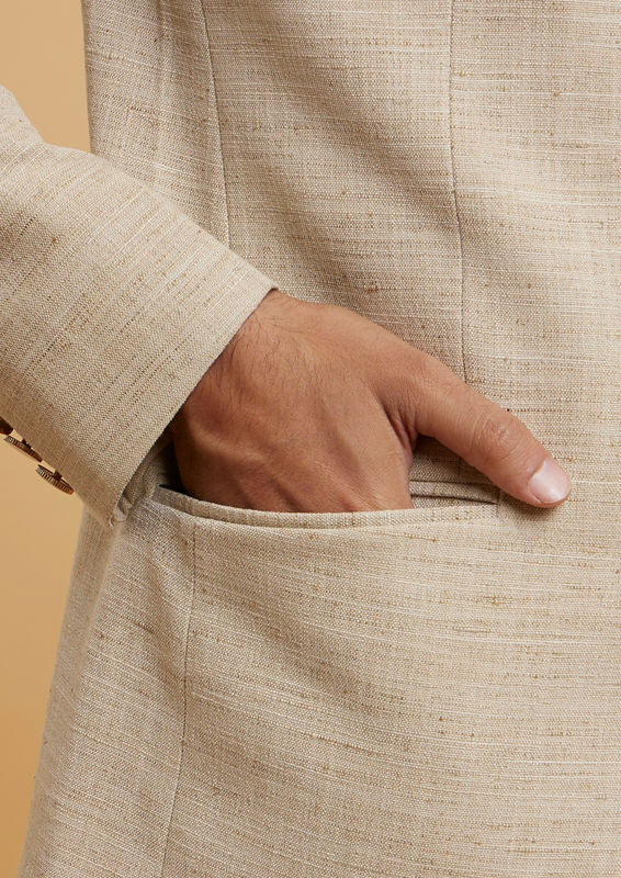 Twamev Men Ravishing Beige Jodhpuri Set