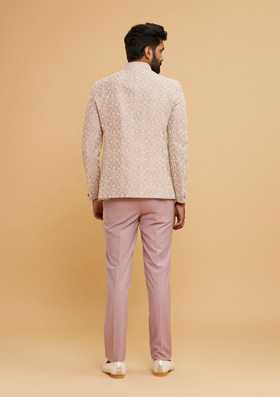 Twamev Men Dusty Pink Radiance Jodhpuri Set