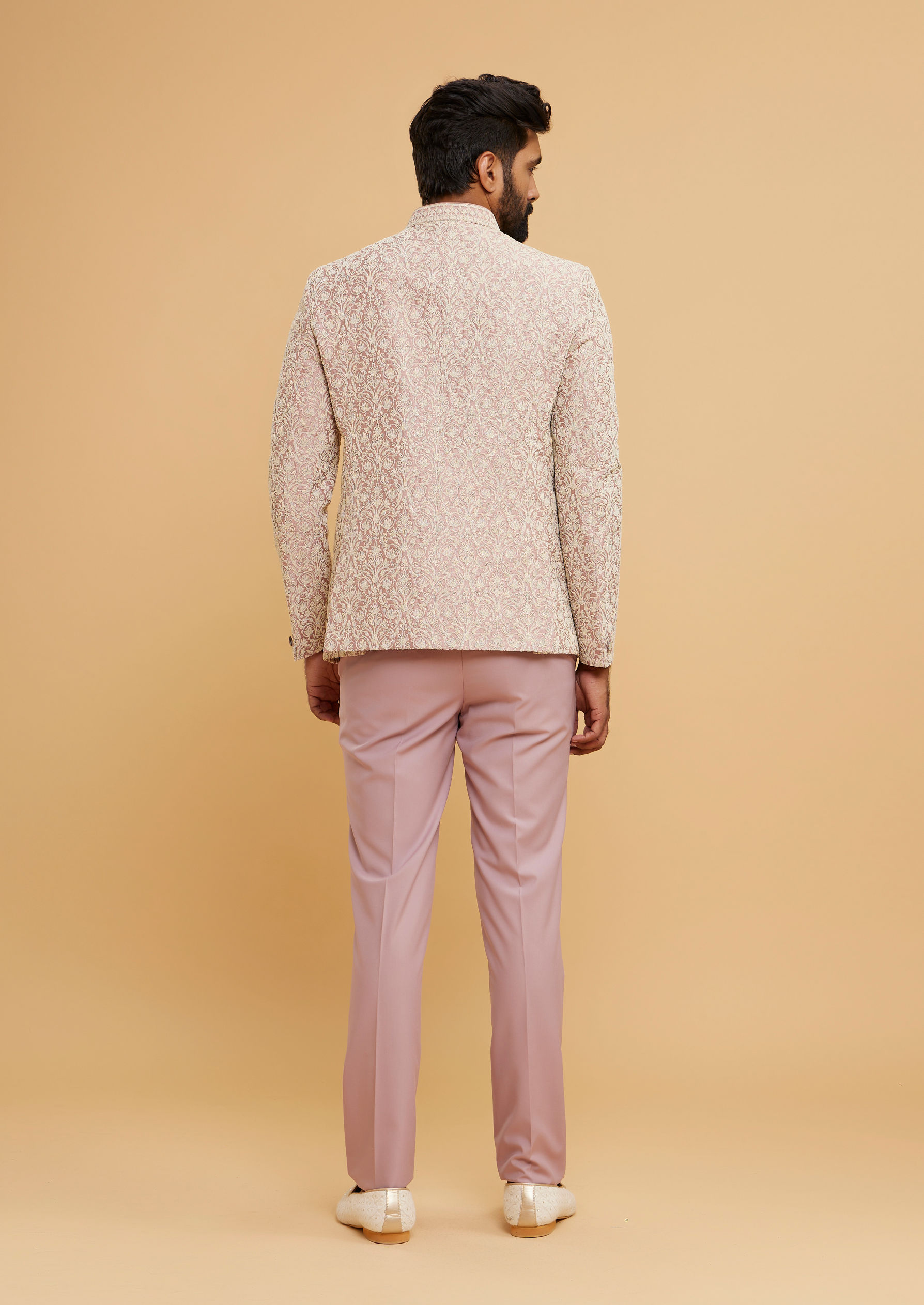 Twamev Men Dusty Pink Radiance Jodhpuri Set