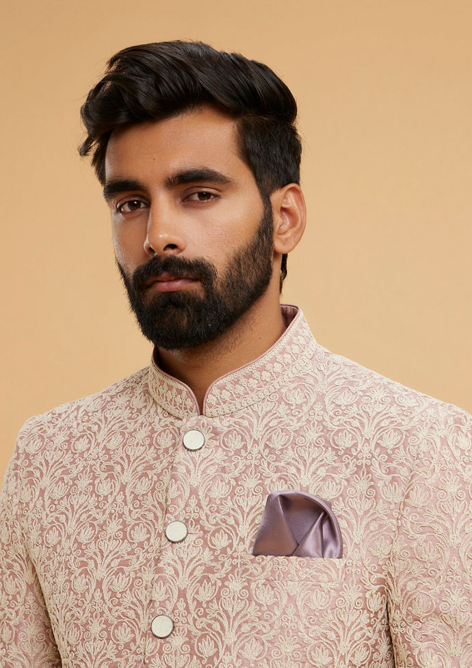 Twamev Men Dusty Pink Radiance Jodhpuri Set