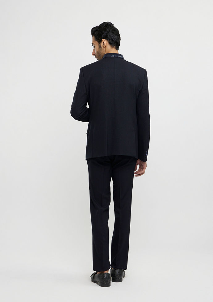 Twamev Men Elegant Dark Blue Jodhpuri Ensemble