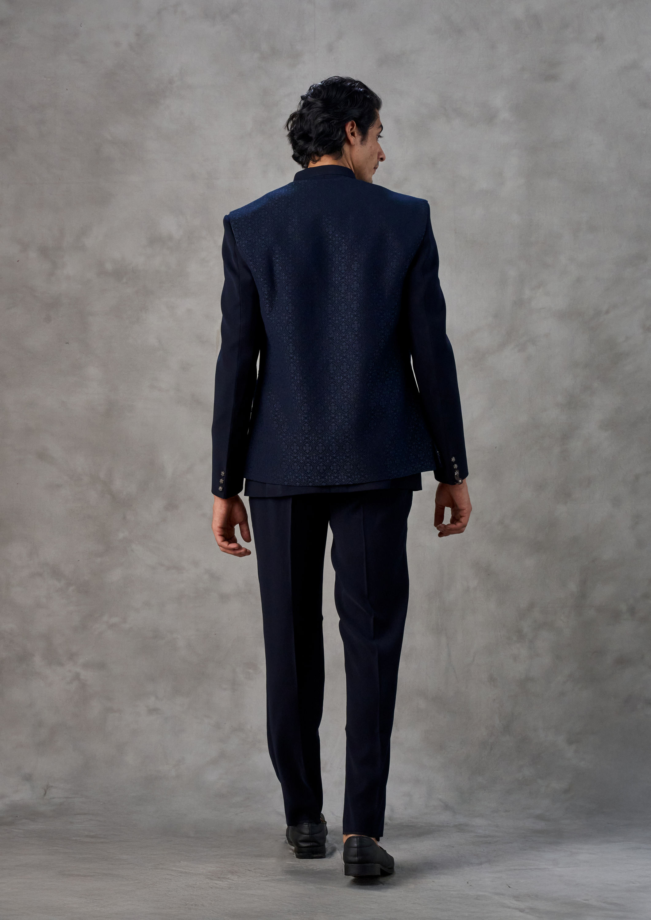 Twamev Men Dark Blue Jodhpuri Set Splendor