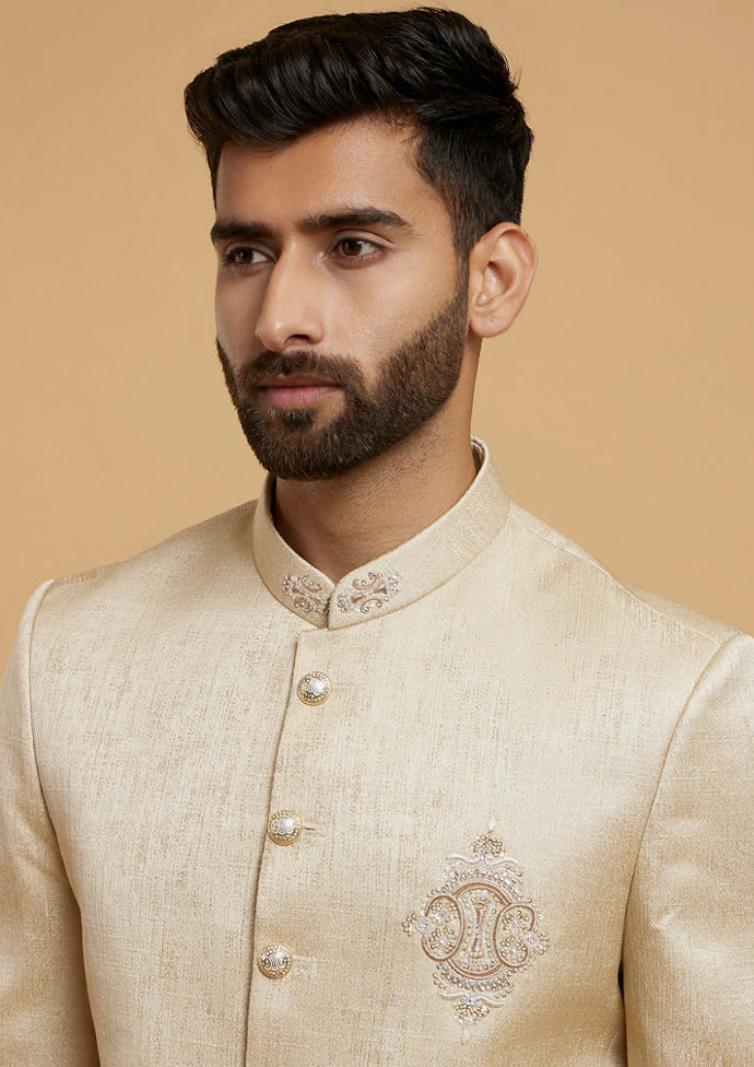 Twamev Men Twamev Fawn Brocade Jodhpuri Set