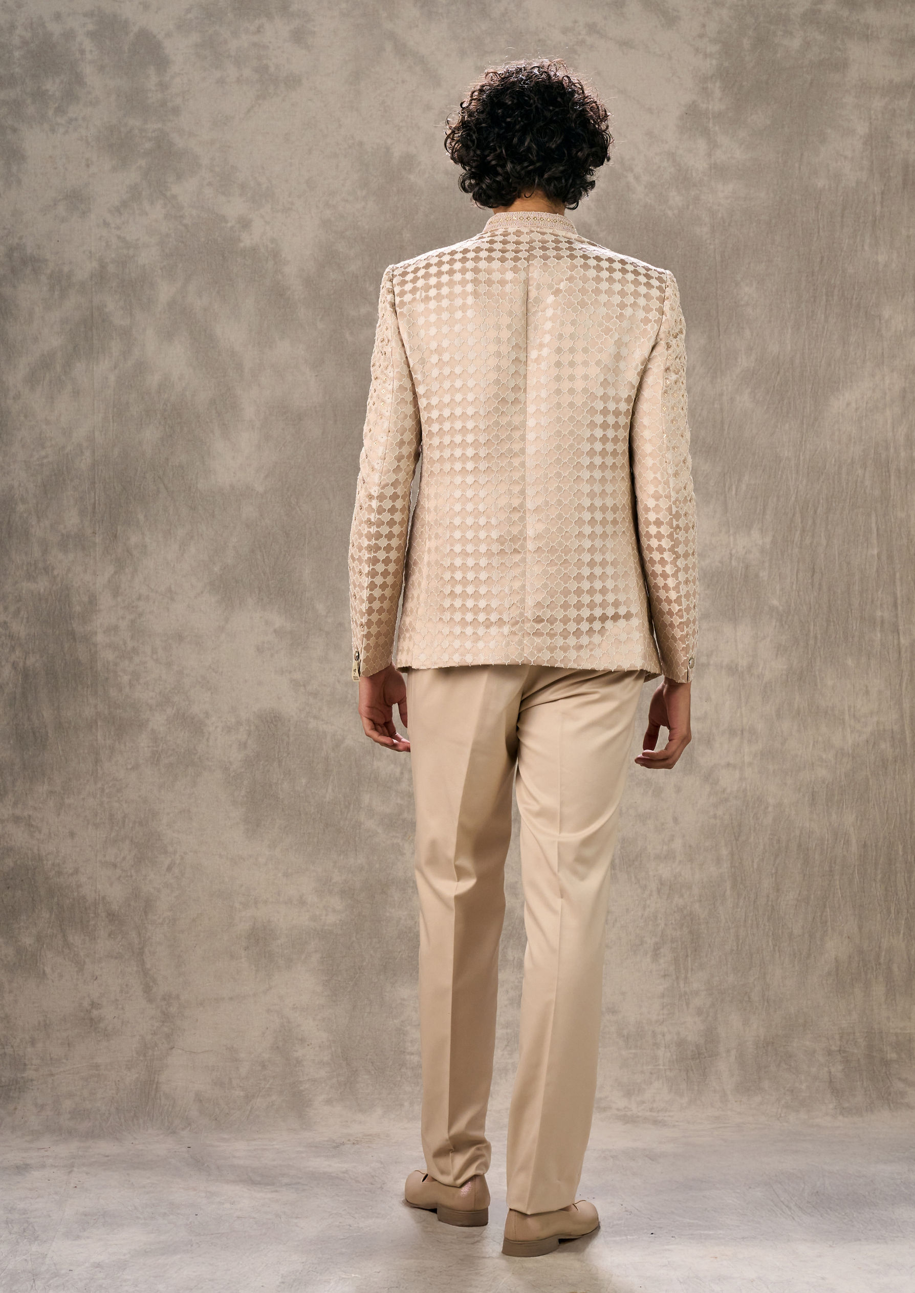 Twamev Men Elegant Fawn Jodhpuri Set