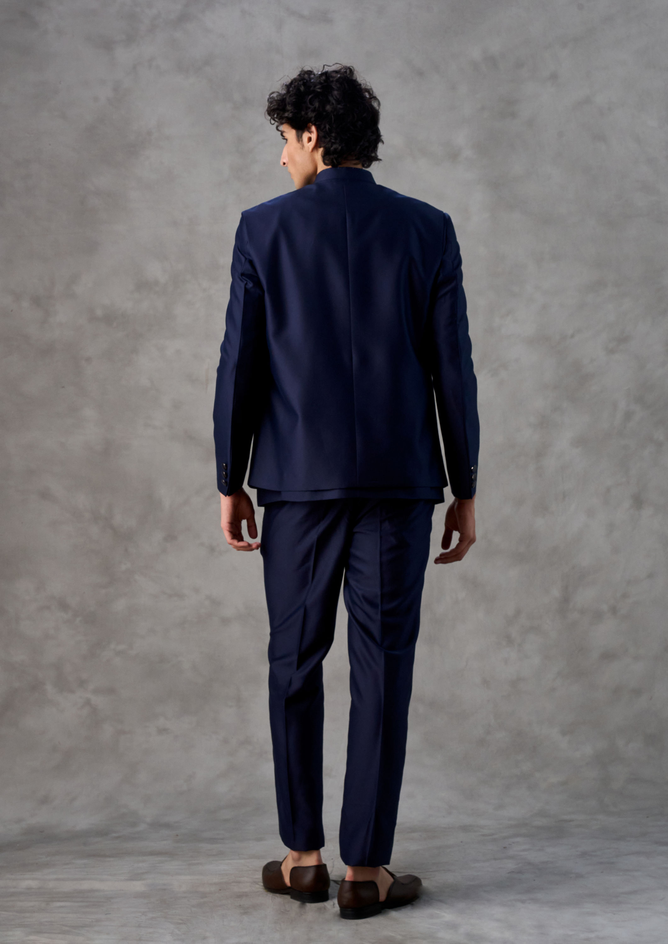 Twamev Men Royal Blue Gleam Jodhpuri Set