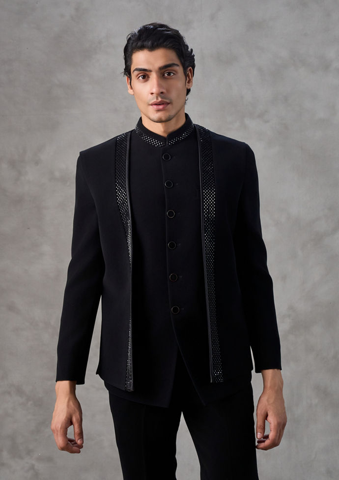 Twamev Men Black Royal Jodhpuri Ensemble