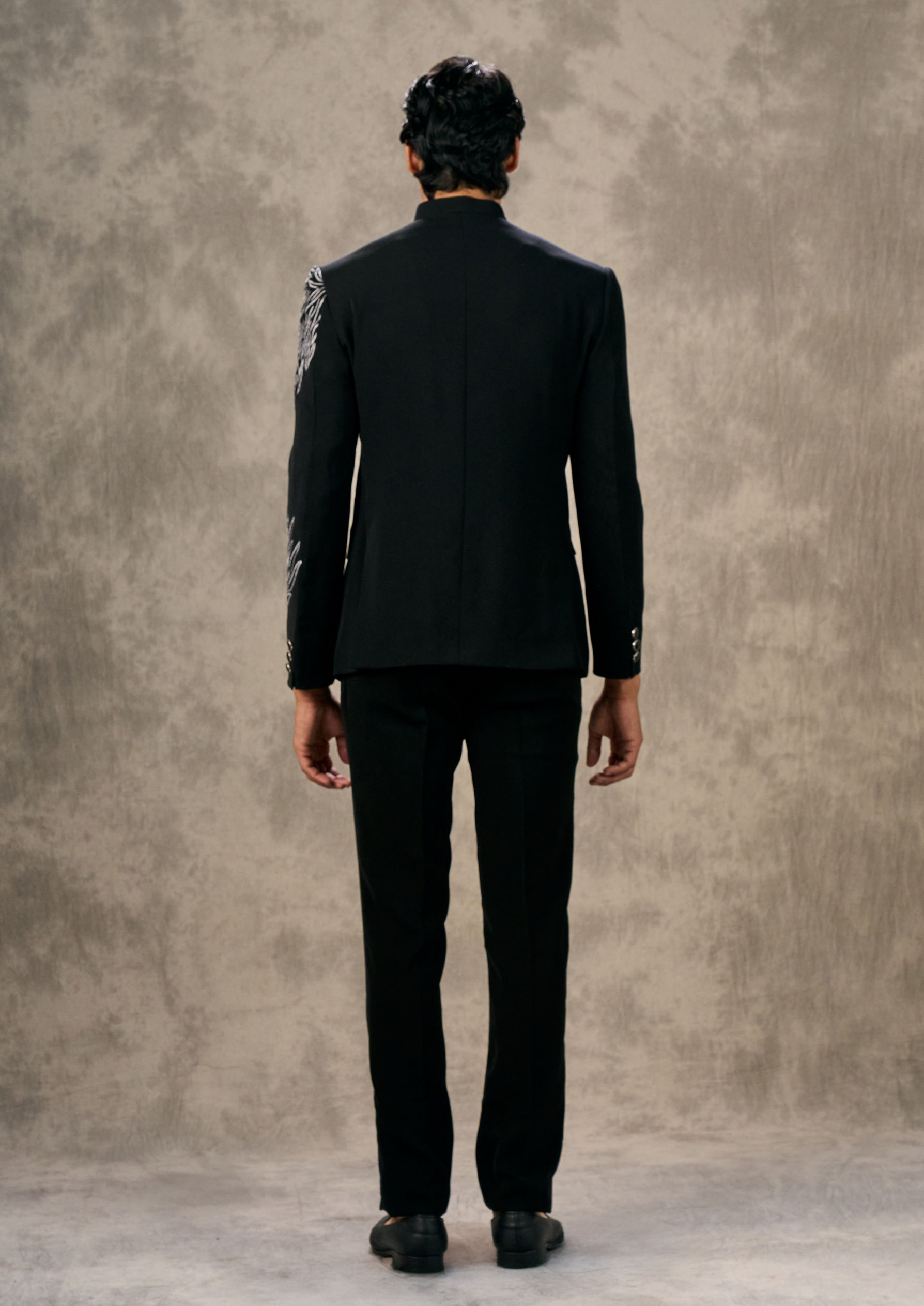 Twamev Men Regal Black Jodhpuri Set