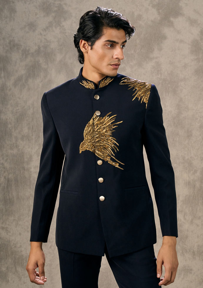 Twamev Men Blue Majestic Jodhpuri Set