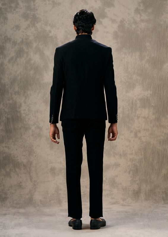 Twamev Men Black Elegance Jodhpuri Set