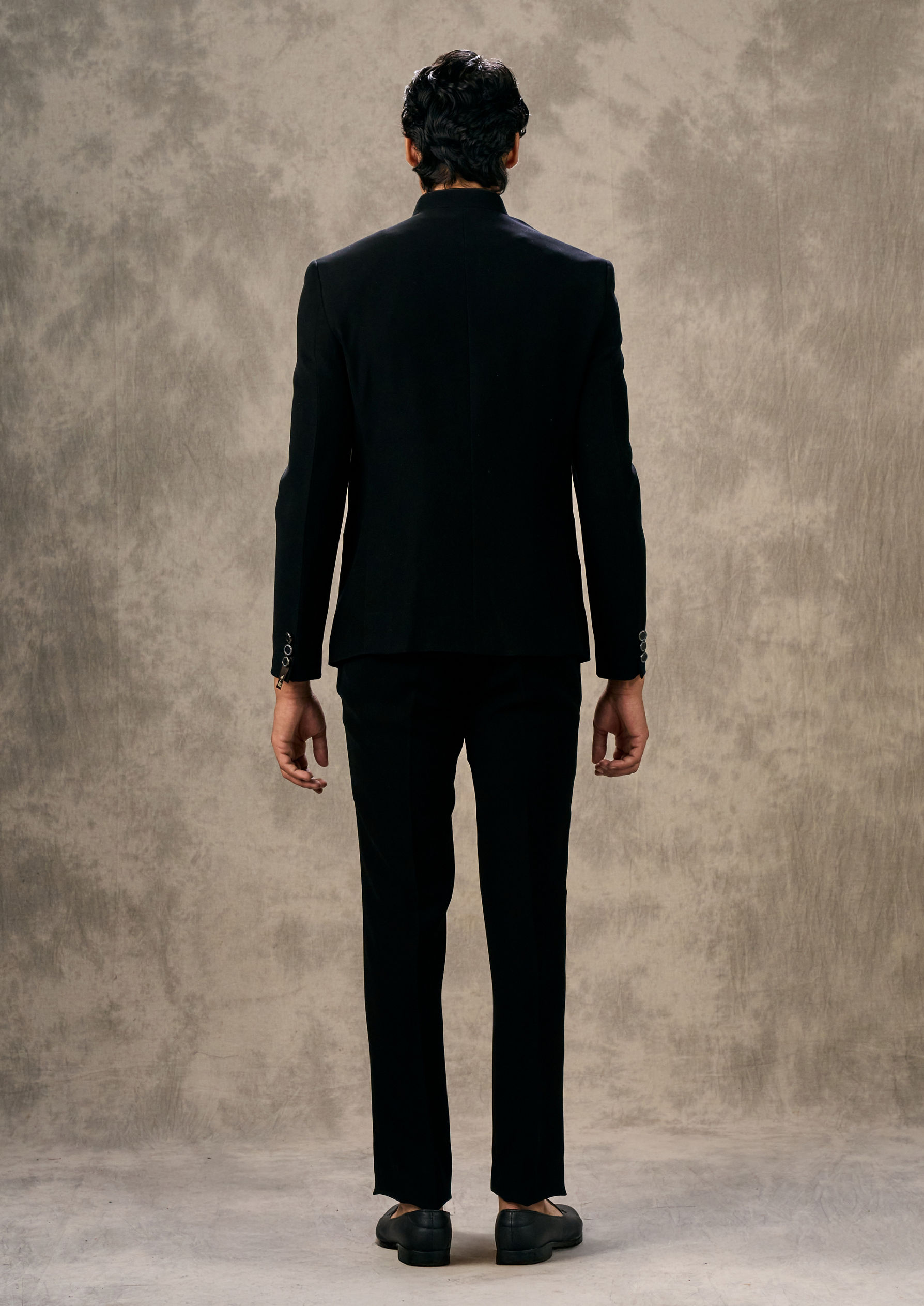 Twamev Men Black Elegance Jodhpuri Set
