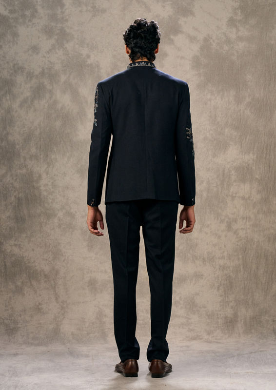 Twamev Men Dark Blue Elegance Jodhpuri Set