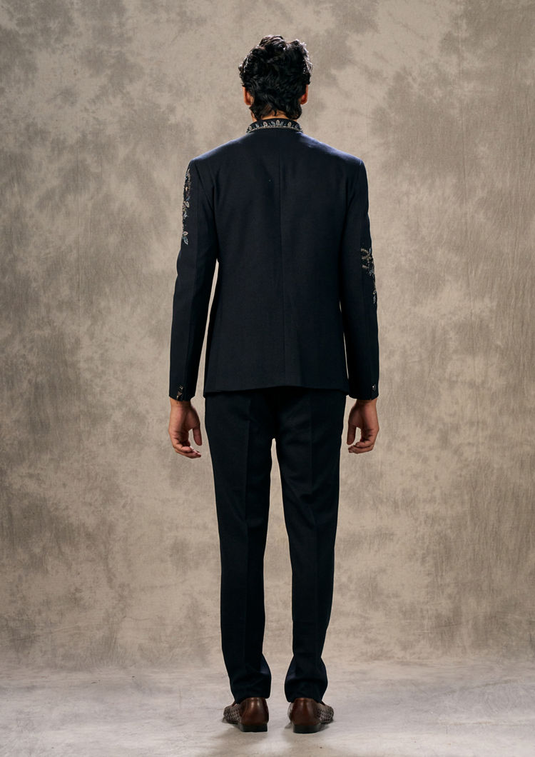 Twamev Men Dark Blue Elegance Jodhpuri Set