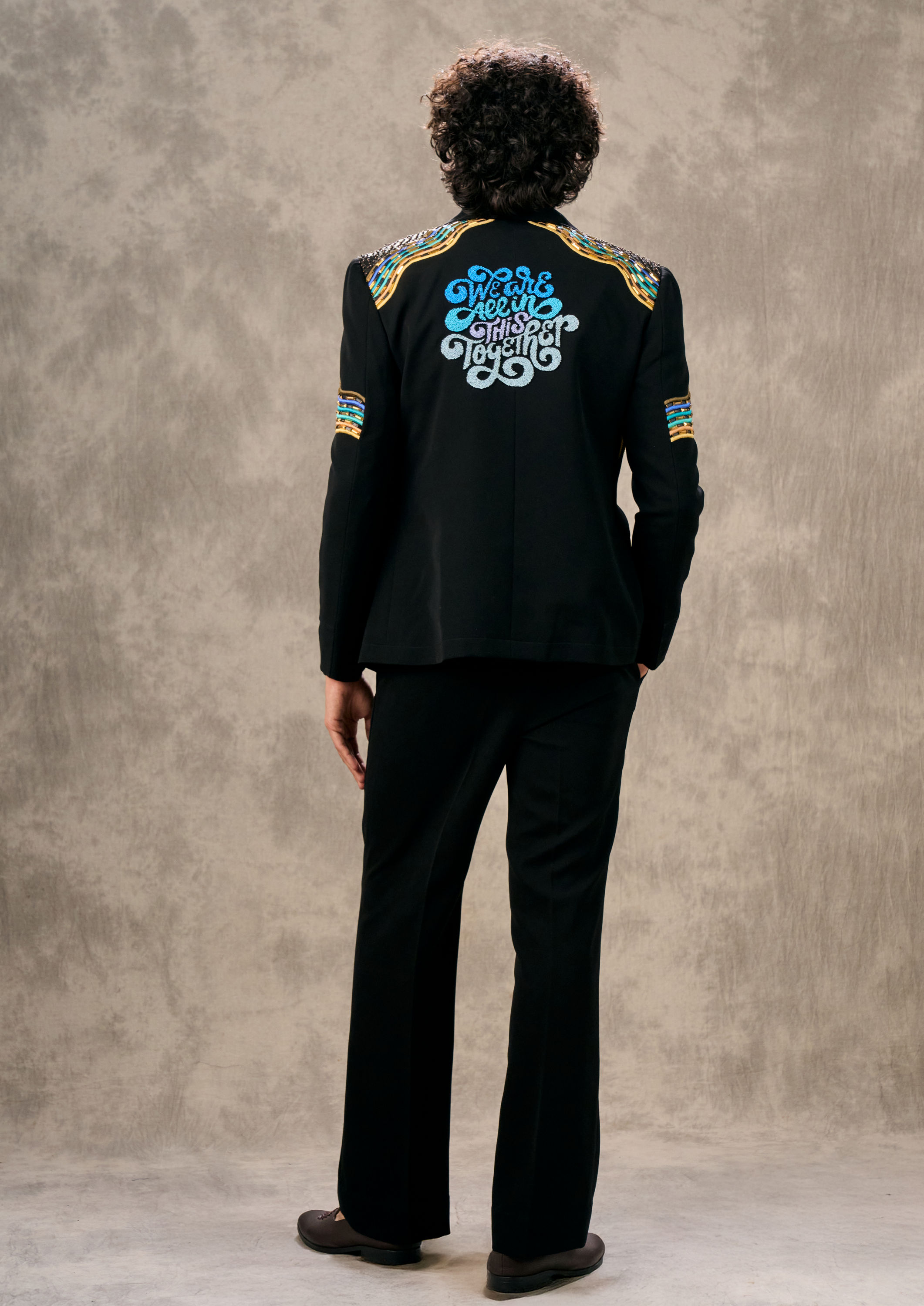Twamev Men Dreamy Dark Blue Elegance Suit Set