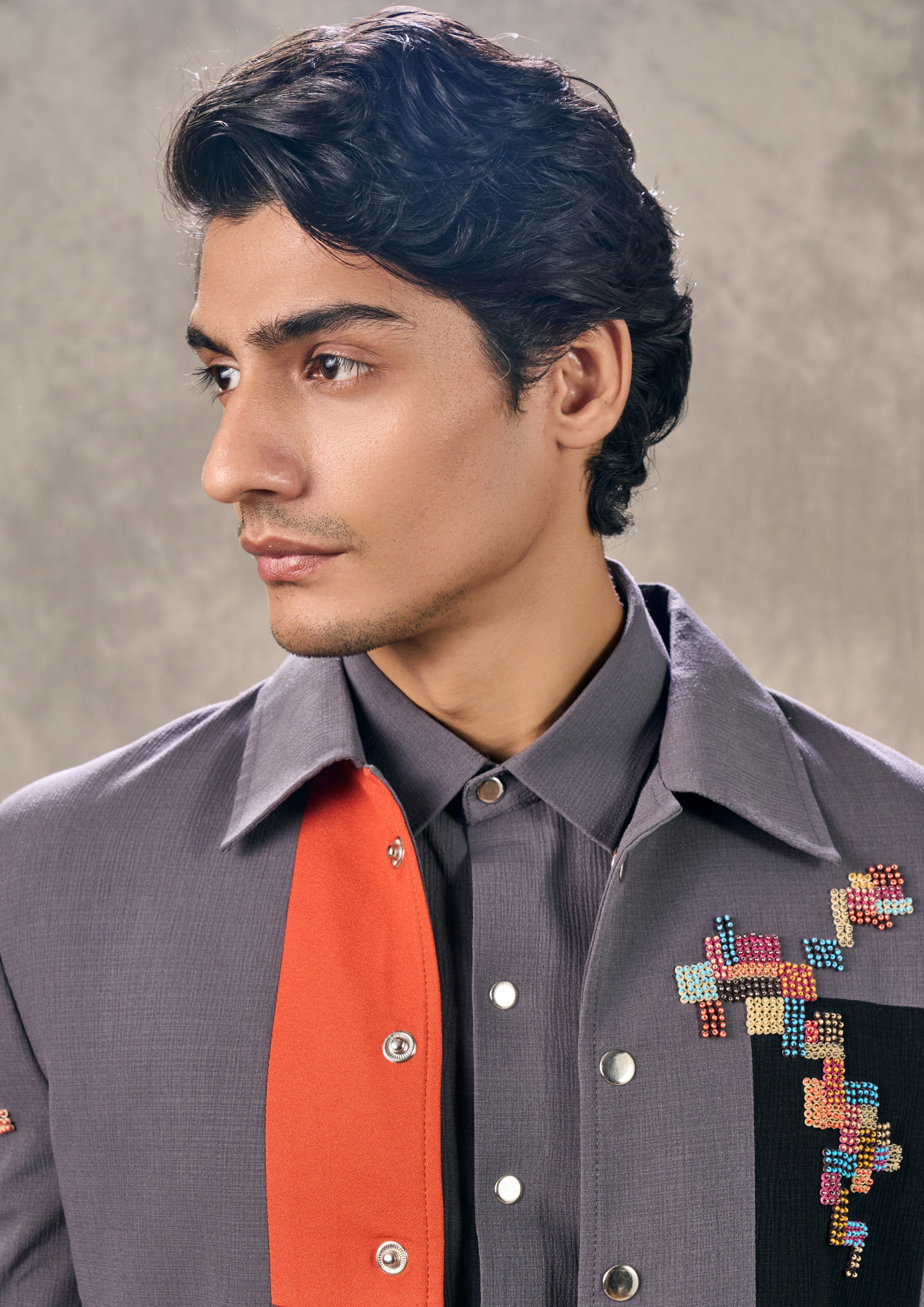 Twamev Men Dark Grey Elegance Suit Set