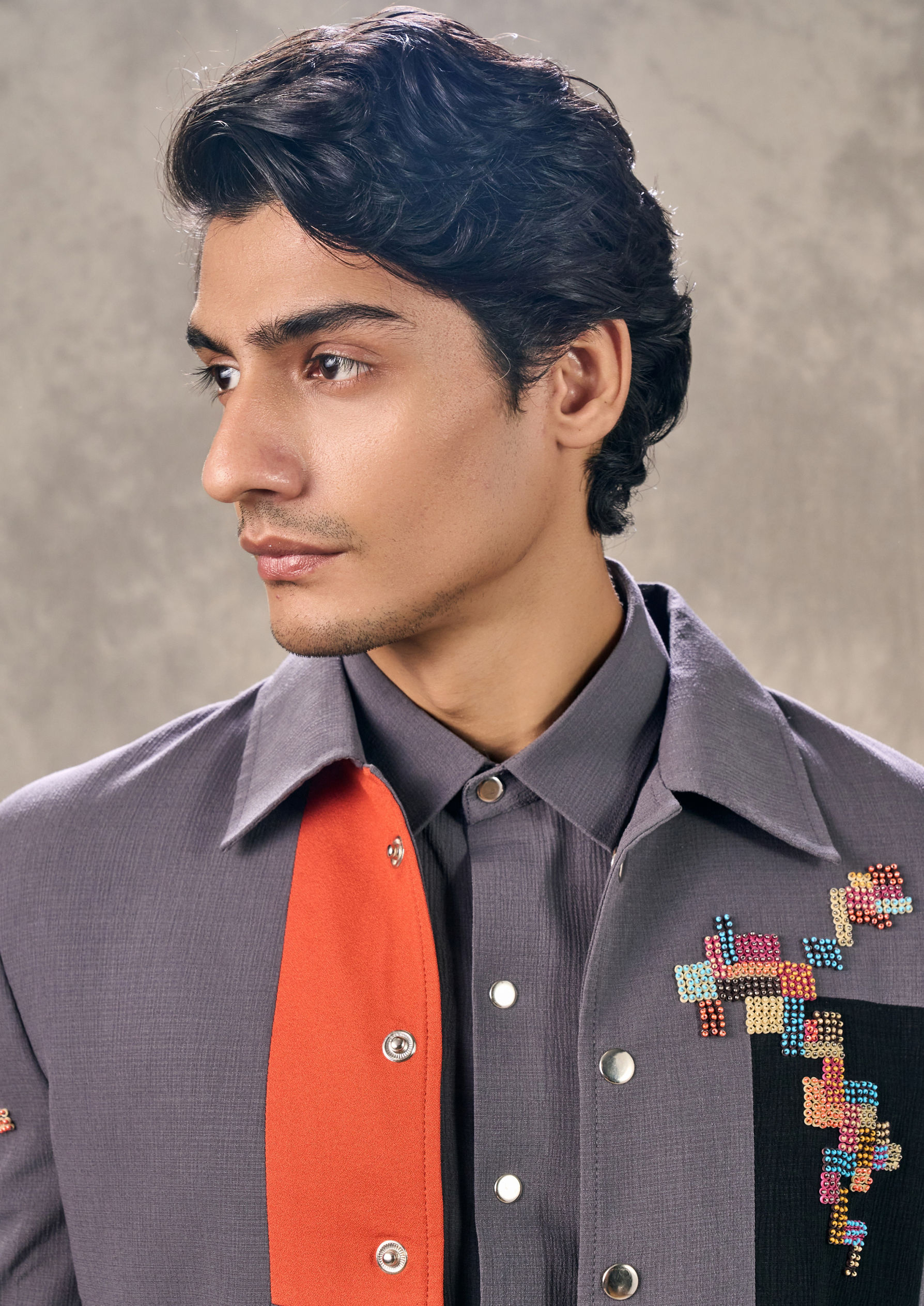 Twamev Men Dark Grey Elegance Suit Set