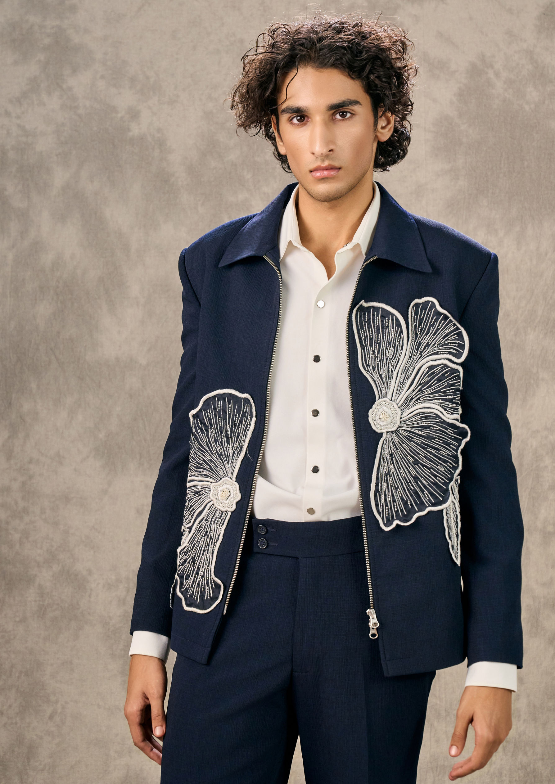 Twamev Men Dark Blue Stylish Suit Set