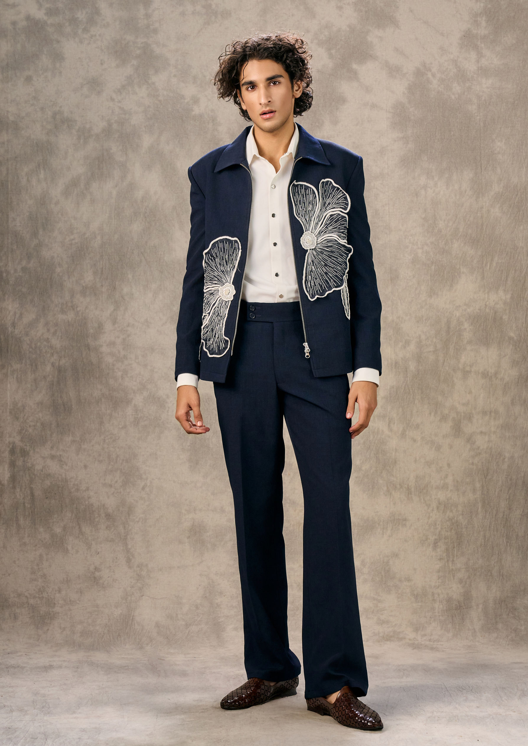 Twamev Men Dark Blue Stylish Suit Set