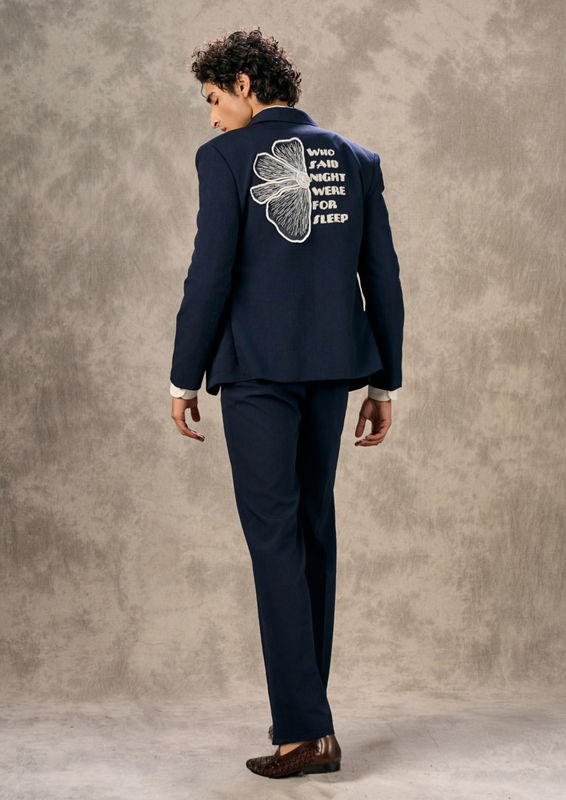 Twamev Men Dark Blue Stylish Suit Set