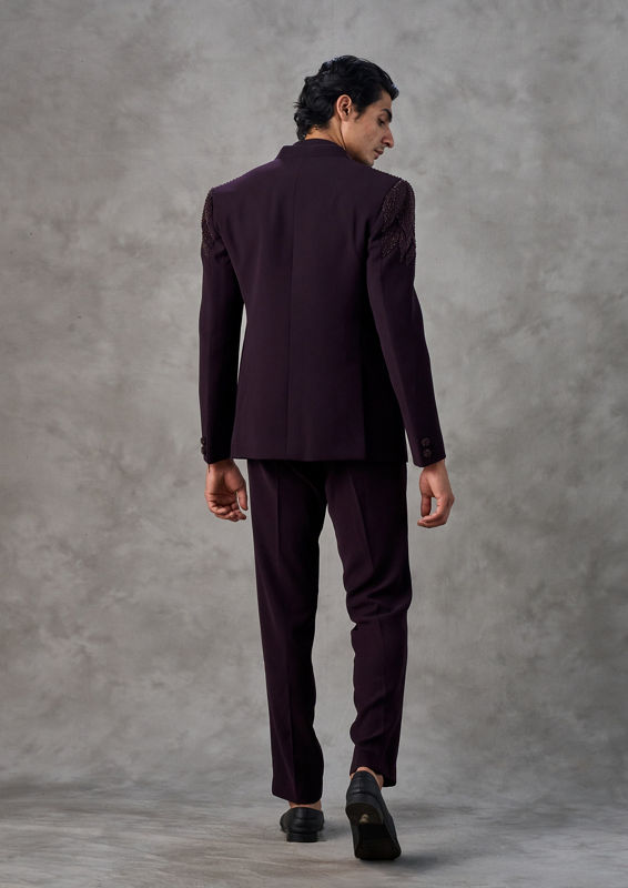 Twamev Men Regal Wine Jodhpuri Set