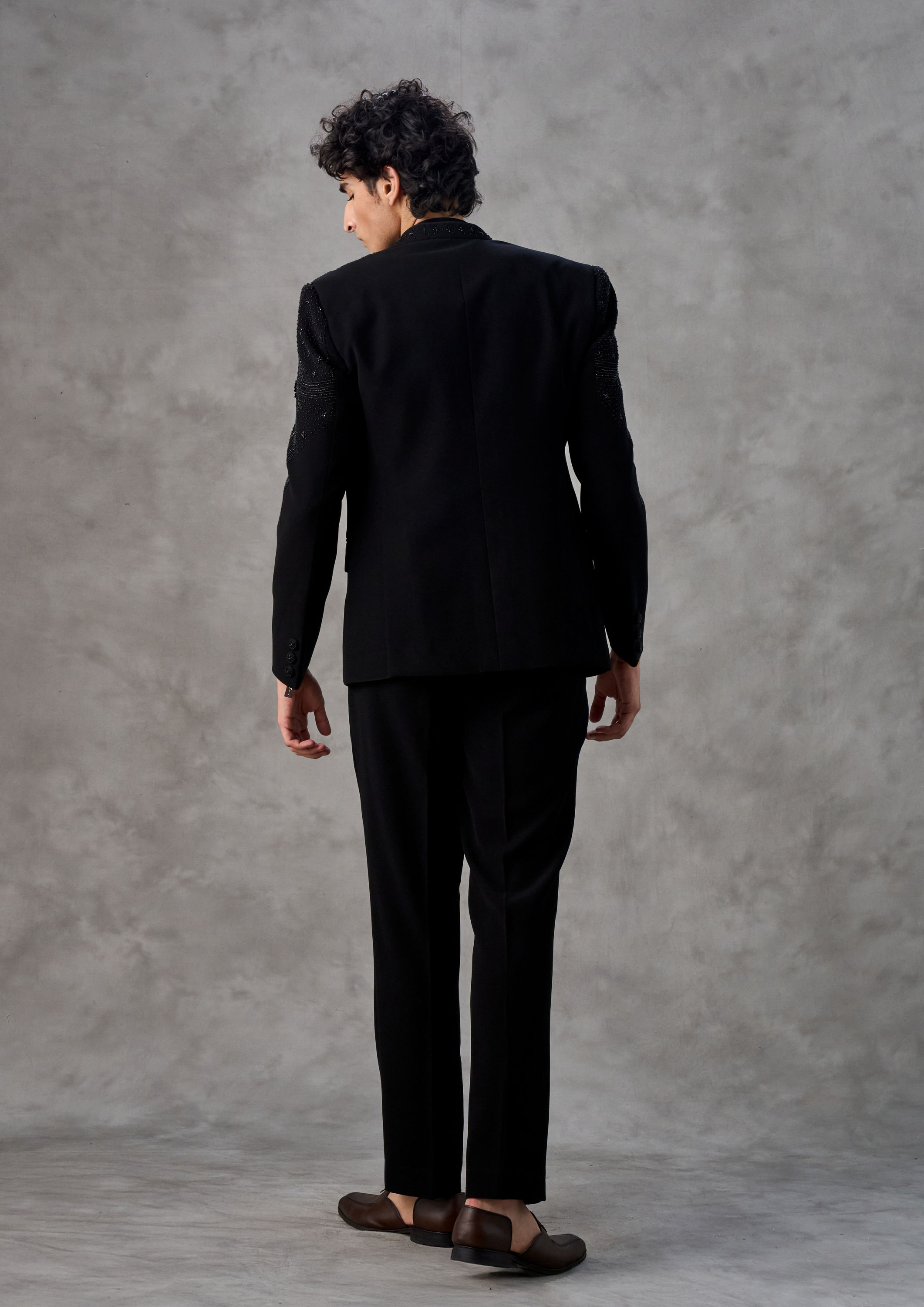 Twamev Men Black Elegance Jodhpuri Set