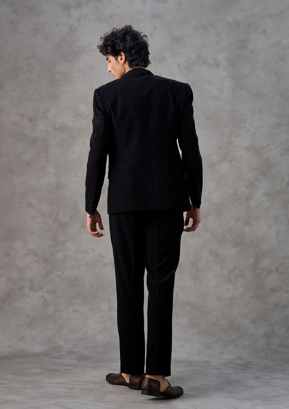 Twamev Men Black Elegance Jodhpuri Set