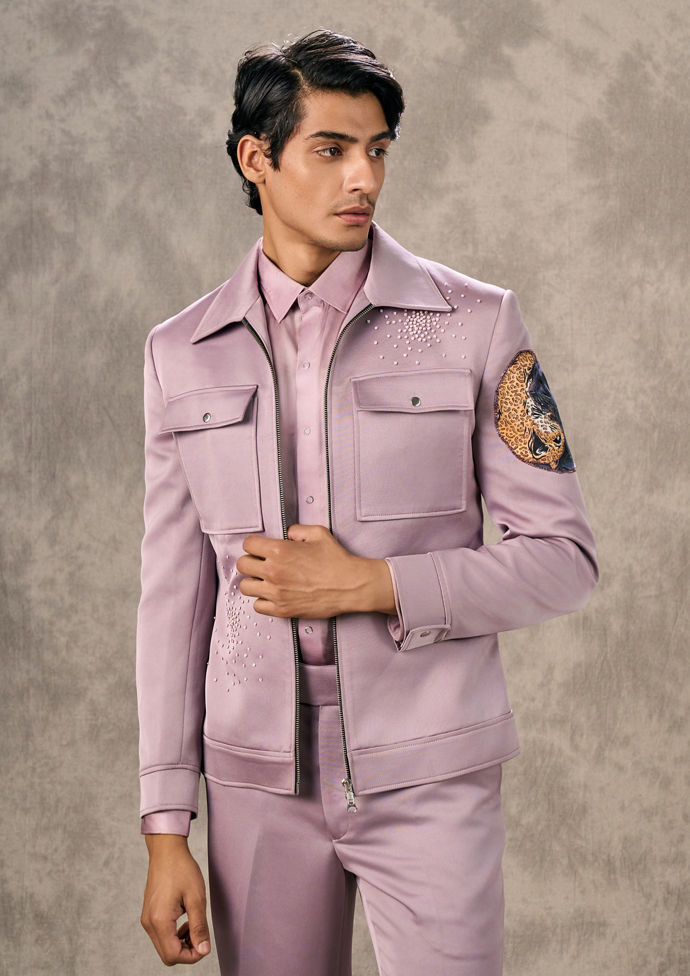 Twamev Men Lavishly Lilac Suit Set