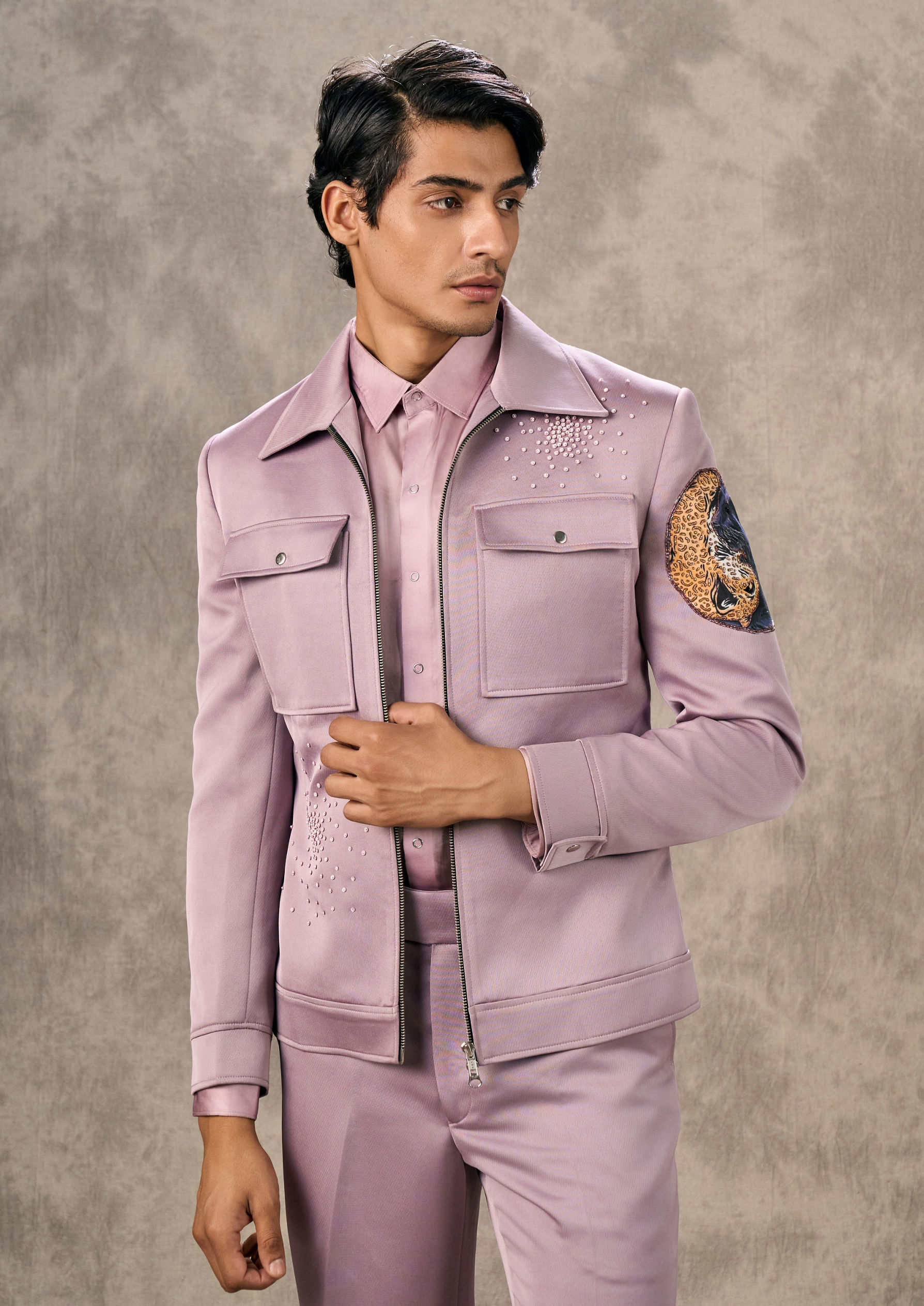 Twamev Men Lavishly Lilac Suit Set