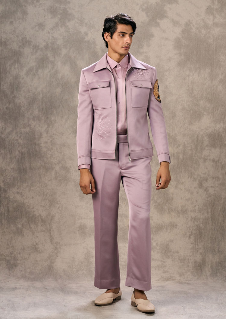 Twamev Men Lavishly Lilac Suit Set