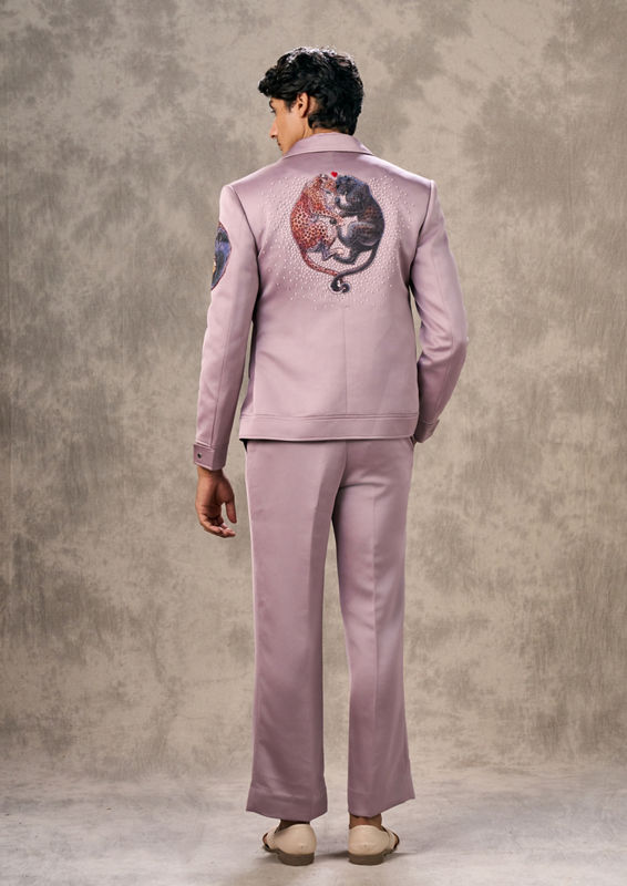 Twamev Men Lavishly Lilac Suit Set