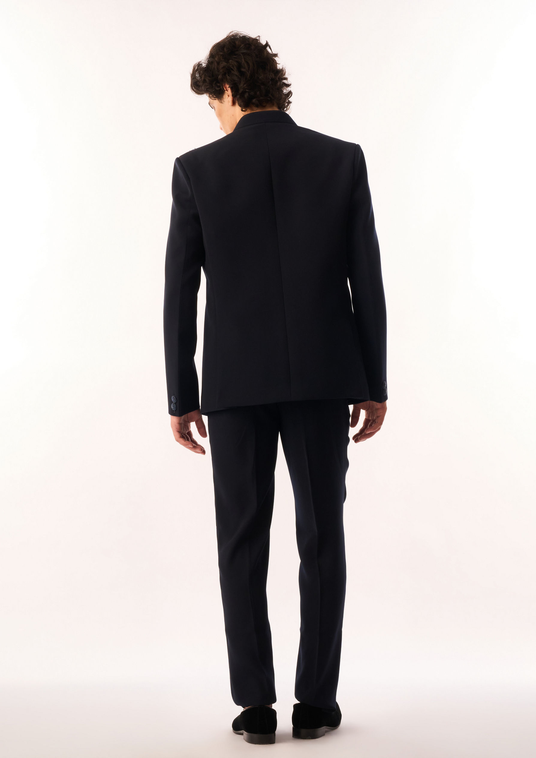 Twamev Men Dark Blue Blended Rayon Jodhpuri Set with Embroidery