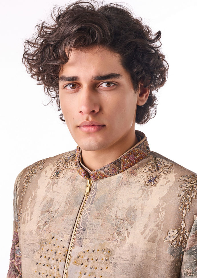 Twamev Men Beige Heritage Bomber Suit
